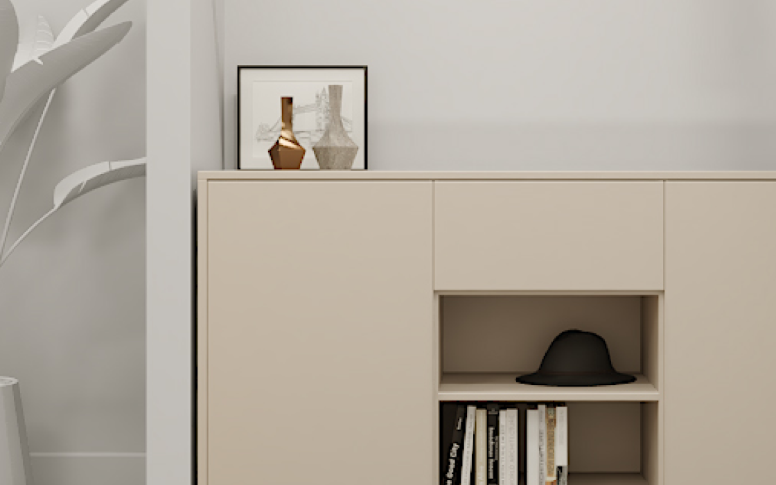 Moderne hängende Kommode mit Designrahmen frei konfigurierbar