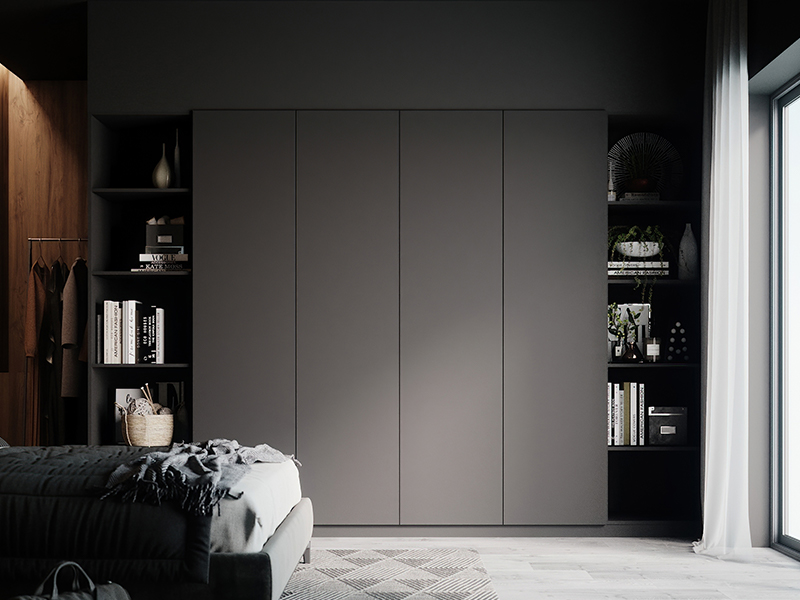 Kleiderschrank in grau