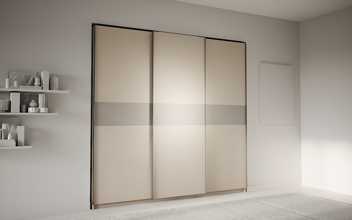 Geraden Schrank mit Schwebetüren – frei konfigurierbar