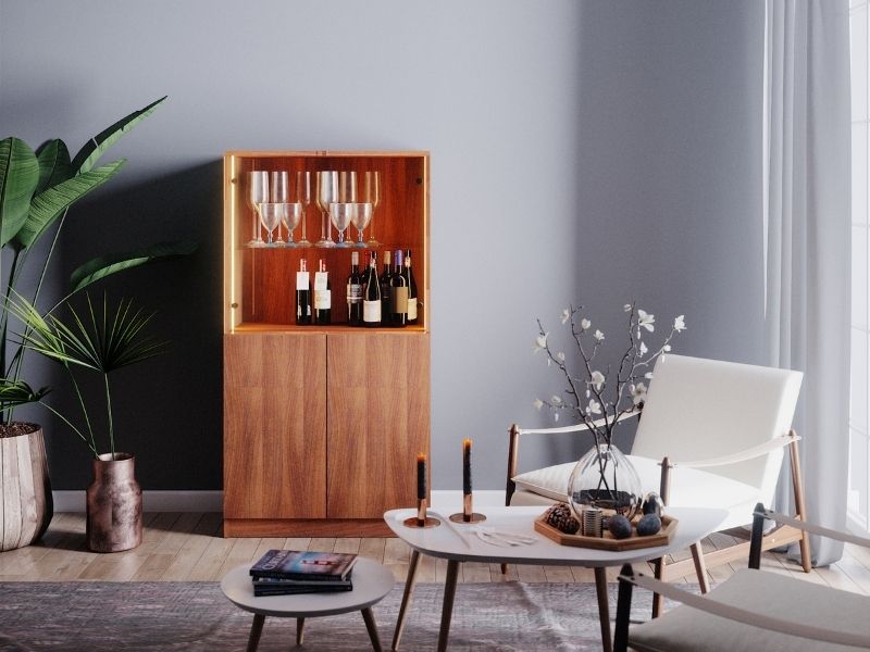 Weinschrank mit Glastür