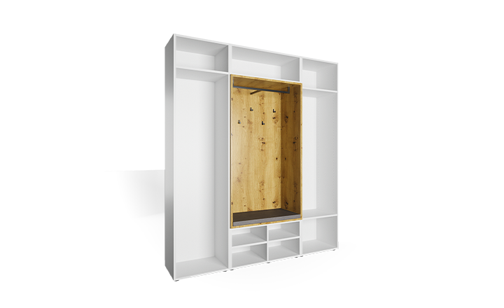 Garderobenschrank mit integrierter Sitzbank