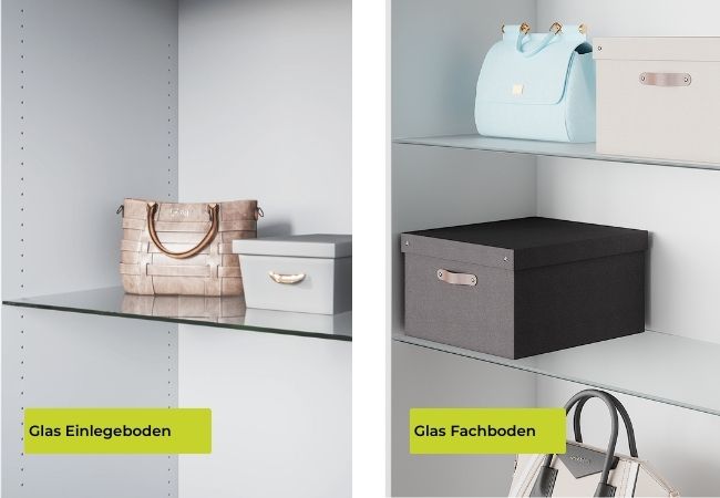 Weiße Kommode mit Glasfronten und LED Beleuchtung