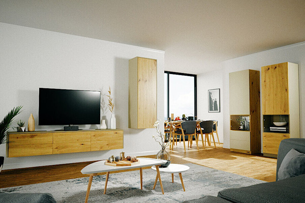 Möbelserie im Wohnzimmer mit Wohnwand