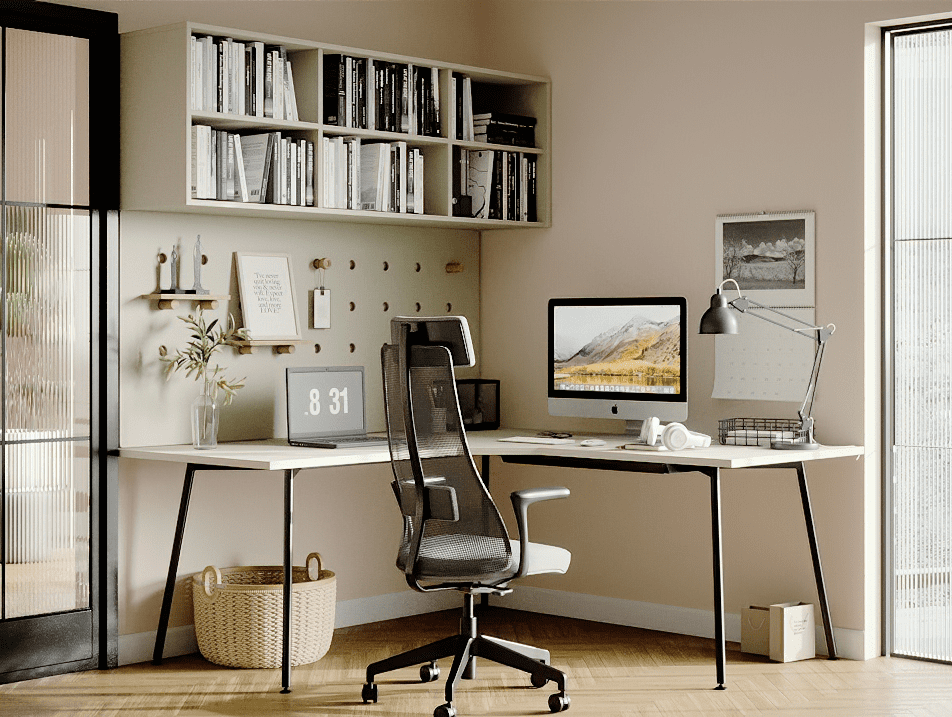 Online geplanter Schreibtisch