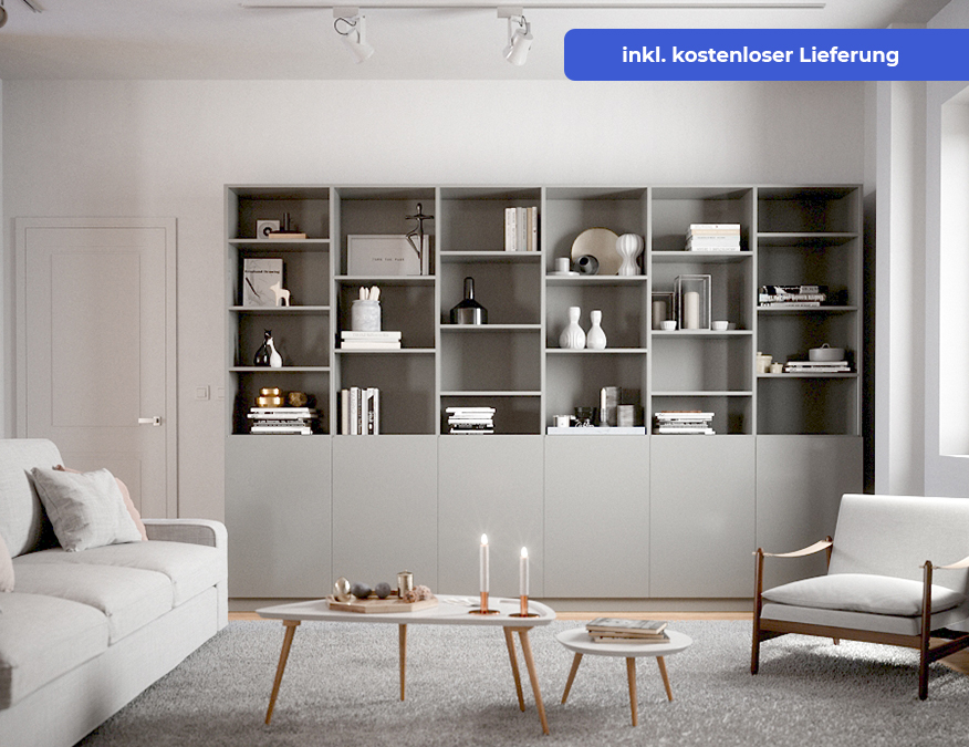 Creme Dachschrägenschrank