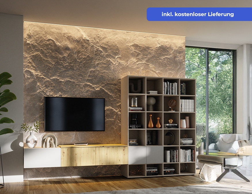 Creme Dachschrägenschrank