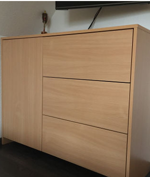 Sideboard im Dekor Buche ohne Griffe