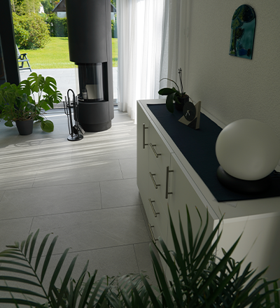 Kundenfoto eines weißen Sideboards im Wohnzimmer