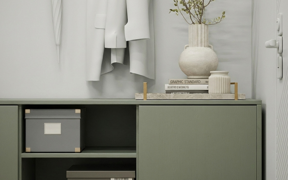 Moderne hängende Kommode mit Designrahmen frei konfigurierbar