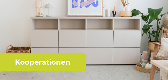 Moderne Kommode mit Deko Elementen & Hinweis auf Kooperationen