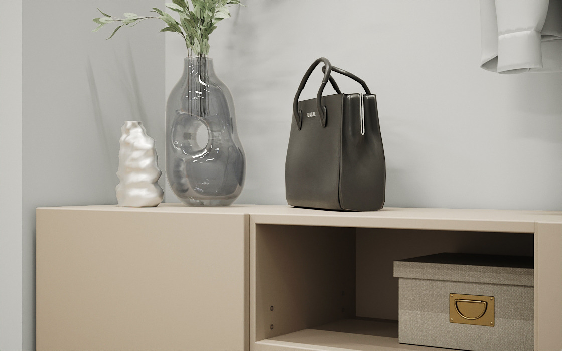 Moderne hängende Möbel mit aufschlagenden Türen frei konfigurierbar