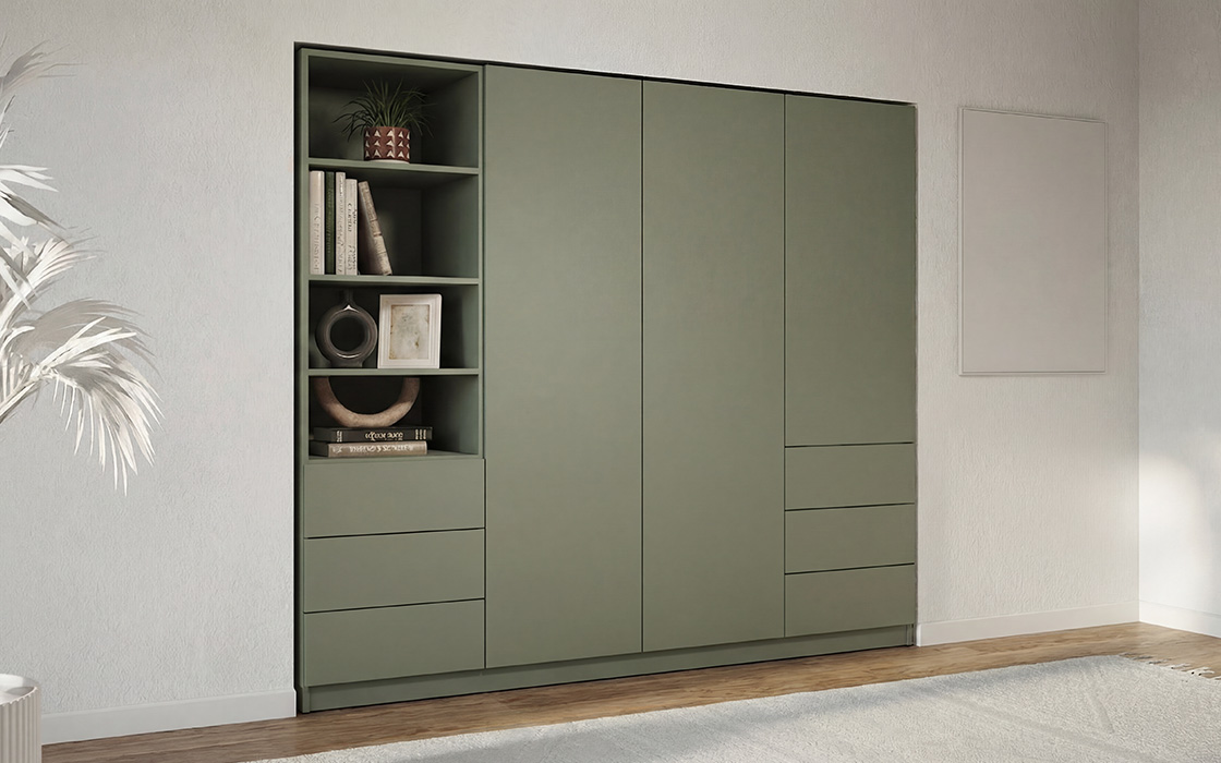 Einbauschrank in Salbei
