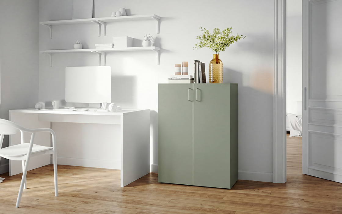 Büroschrank in Salbei